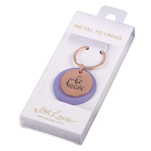 Be Brave Rose Gold Keychain in Acetate Box