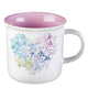 Violet Floral Heart Coffee Mug