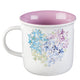 Violet Floral Heart Coffee Mug Back