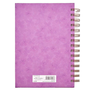 Violet Floral Heart Hardcover Spiral Journal Back