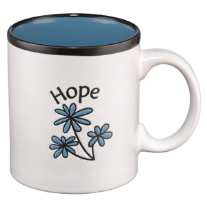 Hope Coffee Mug - White with Blue