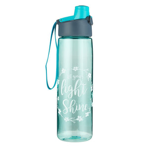 Let Your Light Shine Teal Water Bottle