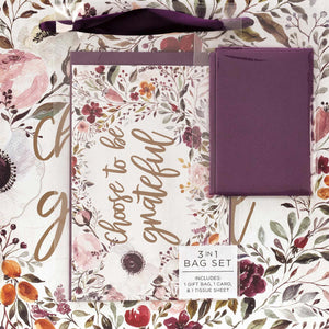 Choose To Be Grateful Gift Bag Set with Card and Tissue