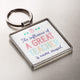 A Great Teacher Keyring Angle