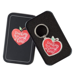 Teaching is a Work of Heart Keychain in tin
