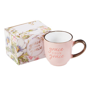 Grace Upon Grace Coffee Mug - Pink with Gift Box