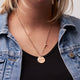 Grace Cross Disc Necklace on Neck