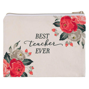 Best Teacher Ever Canvas Pouch