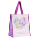 Violet Floral Heart Tote Bag Angle