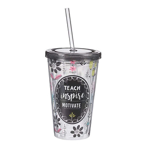 Teach, Inspire, Motivate Plastic Tumbler