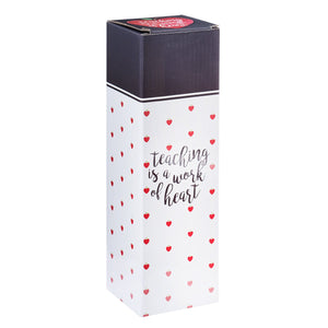 Teaching Is a Work of Heart Glass Water Bottle in Gift Box