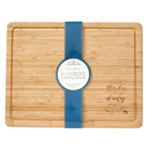 Cutting Board Bamboo Give us this Day with Packaging