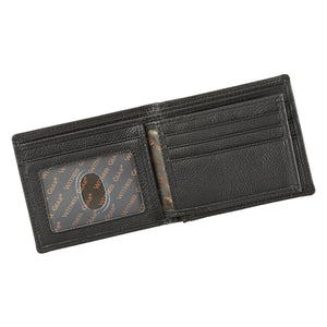 Strong and Courageous Leather Wallet Opened with ID Window